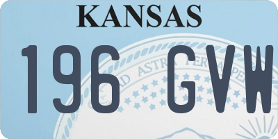 KS license plate 196GVW