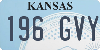 KS license plate 196GVY