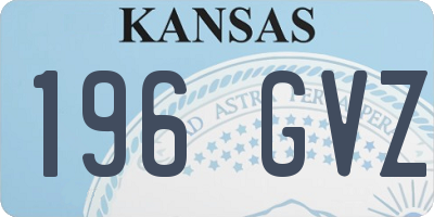 KS license plate 196GVZ