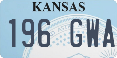 KS license plate 196GWA