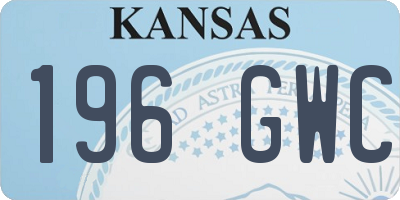 KS license plate 196GWC