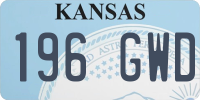 KS license plate 196GWD