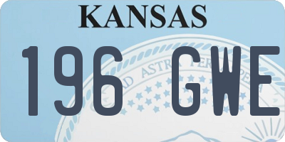 KS license plate 196GWE