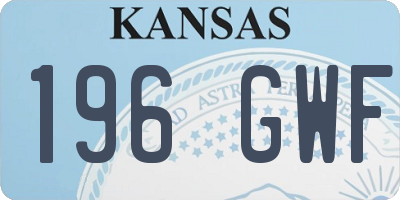 KS license plate 196GWF