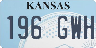 KS license plate 196GWH