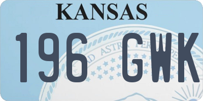 KS license plate 196GWK