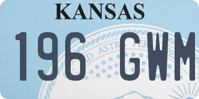 KS license plate 196GWM