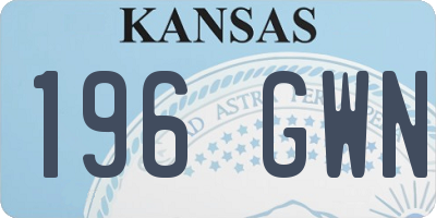 KS license plate 196GWN