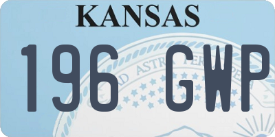 KS license plate 196GWP