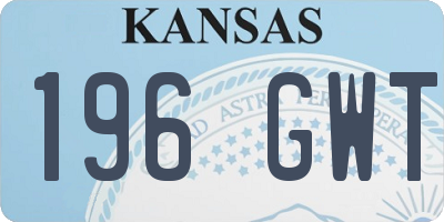 KS license plate 196GWT