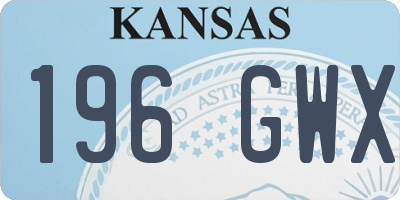 KS license plate 196GWX