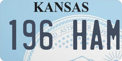 KS license plate 196HAM