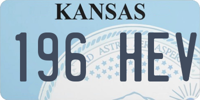 KS license plate 196HEV