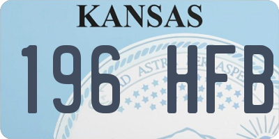 KS license plate 196HFB