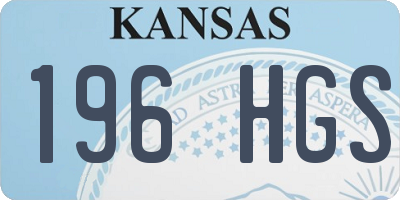 KS license plate 196HGS