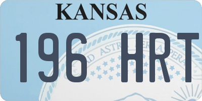 KS license plate 196HRT