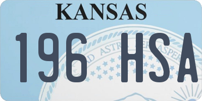 KS license plate 196HSA