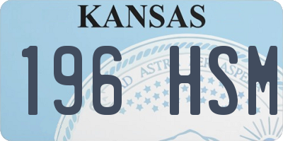 KS license plate 196HSM