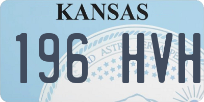 KS license plate 196HVH