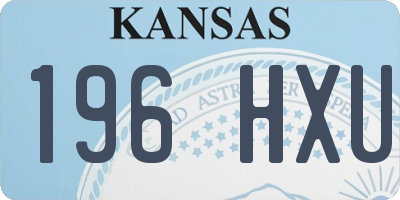 KS license plate 196HXU