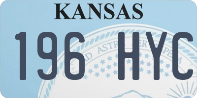 KS license plate 196HYC