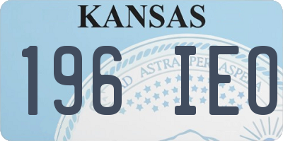 KS license plate 196IEO