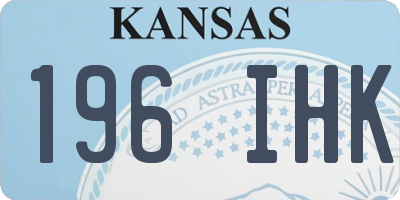 KS license plate 196IHK