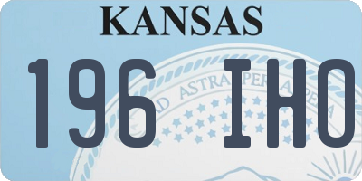KS license plate 196IHO