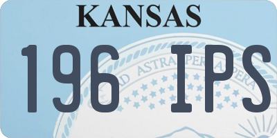 KS license plate 196IPS