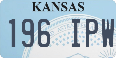 KS license plate 196IPW