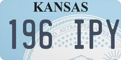 KS license plate 196IPY