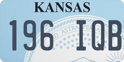 KS license plate 196IQB