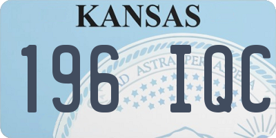 KS license plate 196IQC