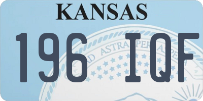 KS license plate 196IQF