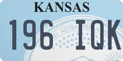 KS license plate 196IQK