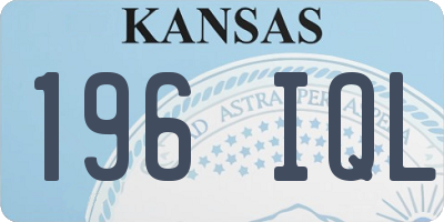 KS license plate 196IQL