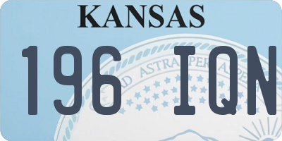 KS license plate 196IQN