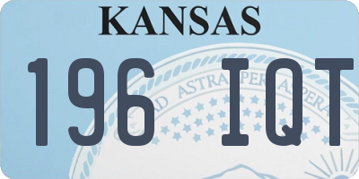 KS license plate 196IQT