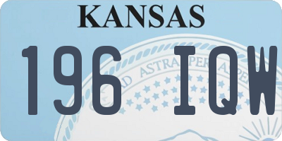 KS license plate 196IQW