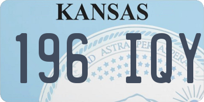 KS license plate 196IQY