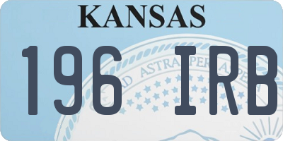 KS license plate 196IRB