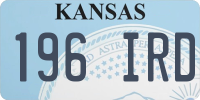 KS license plate 196IRD