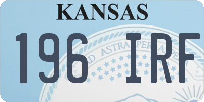 KS license plate 196IRF