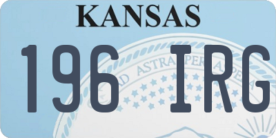 KS license plate 196IRG