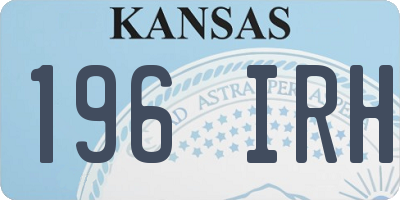 KS license plate 196IRH
