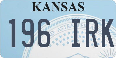 KS license plate 196IRK