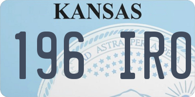 KS license plate 196IRO