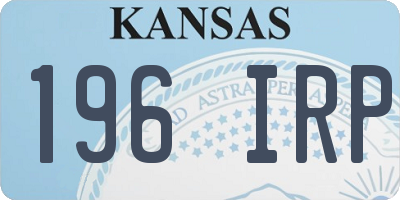 KS license plate 196IRP