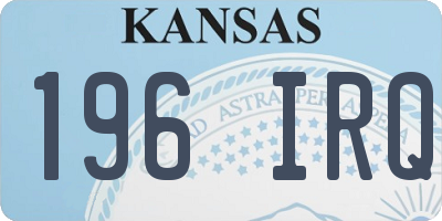 KS license plate 196IRQ