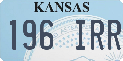 KS license plate 196IRR